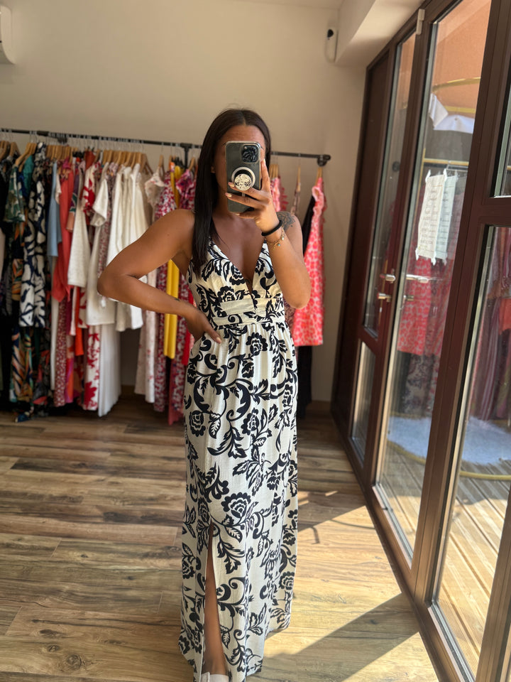 Robe longue Étienne marine
