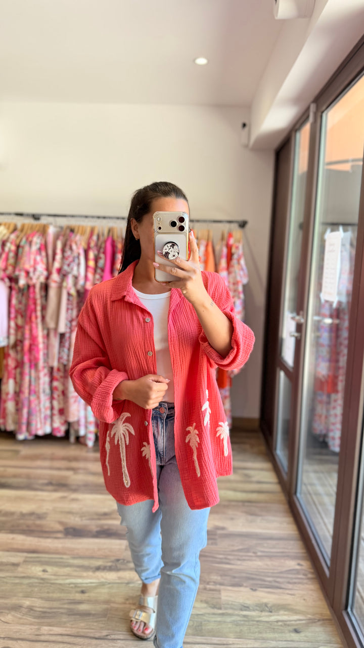 Chemise Palm Corail