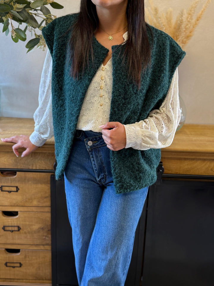 Gilet sans manches vert émeraude