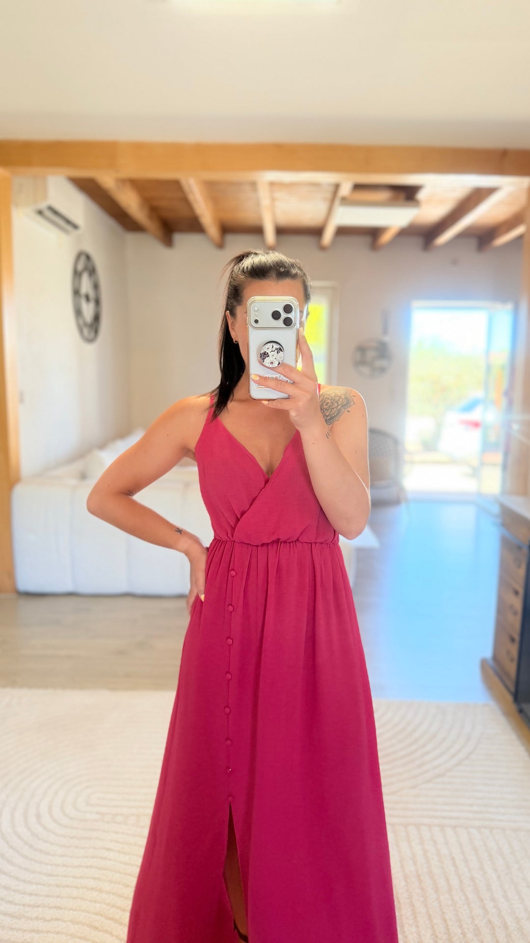 Robe longue Amanda rose