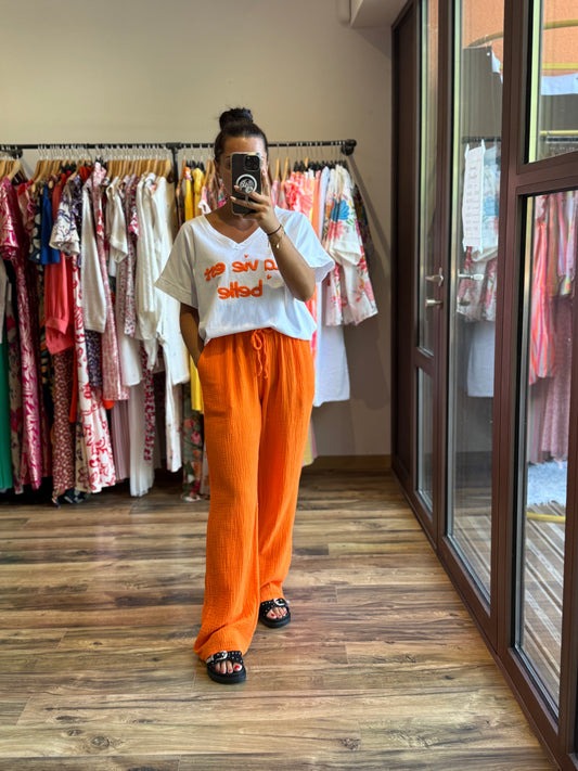 Pantalon gaze orange CURVY