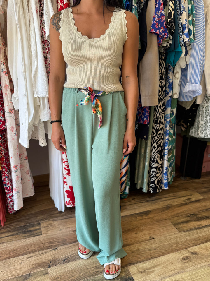 Pantalon Eliam vert d’eau