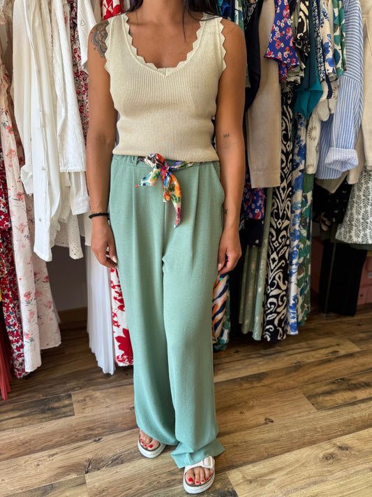 Pantalon Eliam vert d’eau