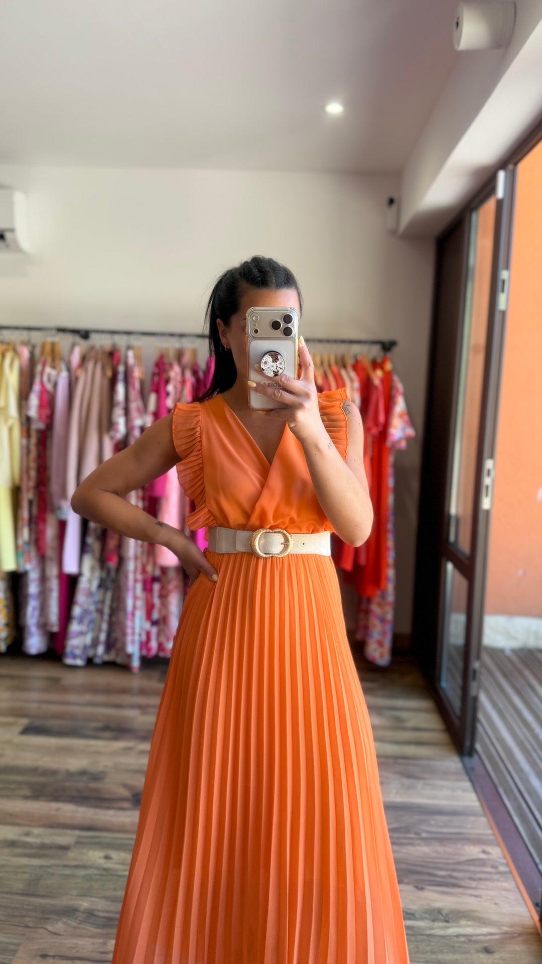 Robe longue Berenice orange