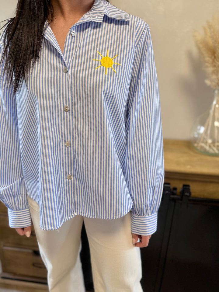 Chemise rayée saint tropez bleu