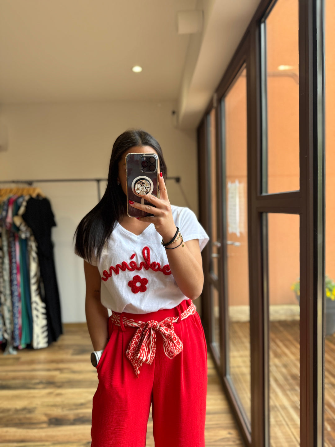 Teeshirt bohème rouge