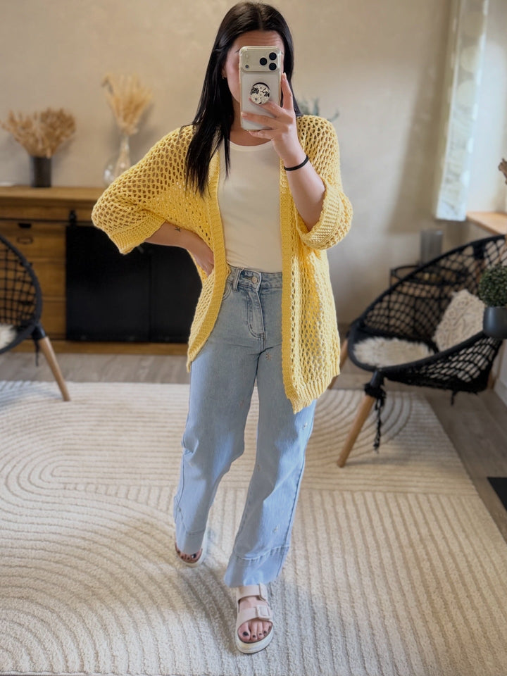 Gilet en maille Hecty jaune