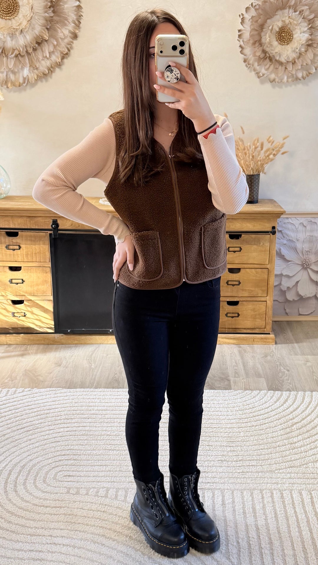 Pull fin Simah beige