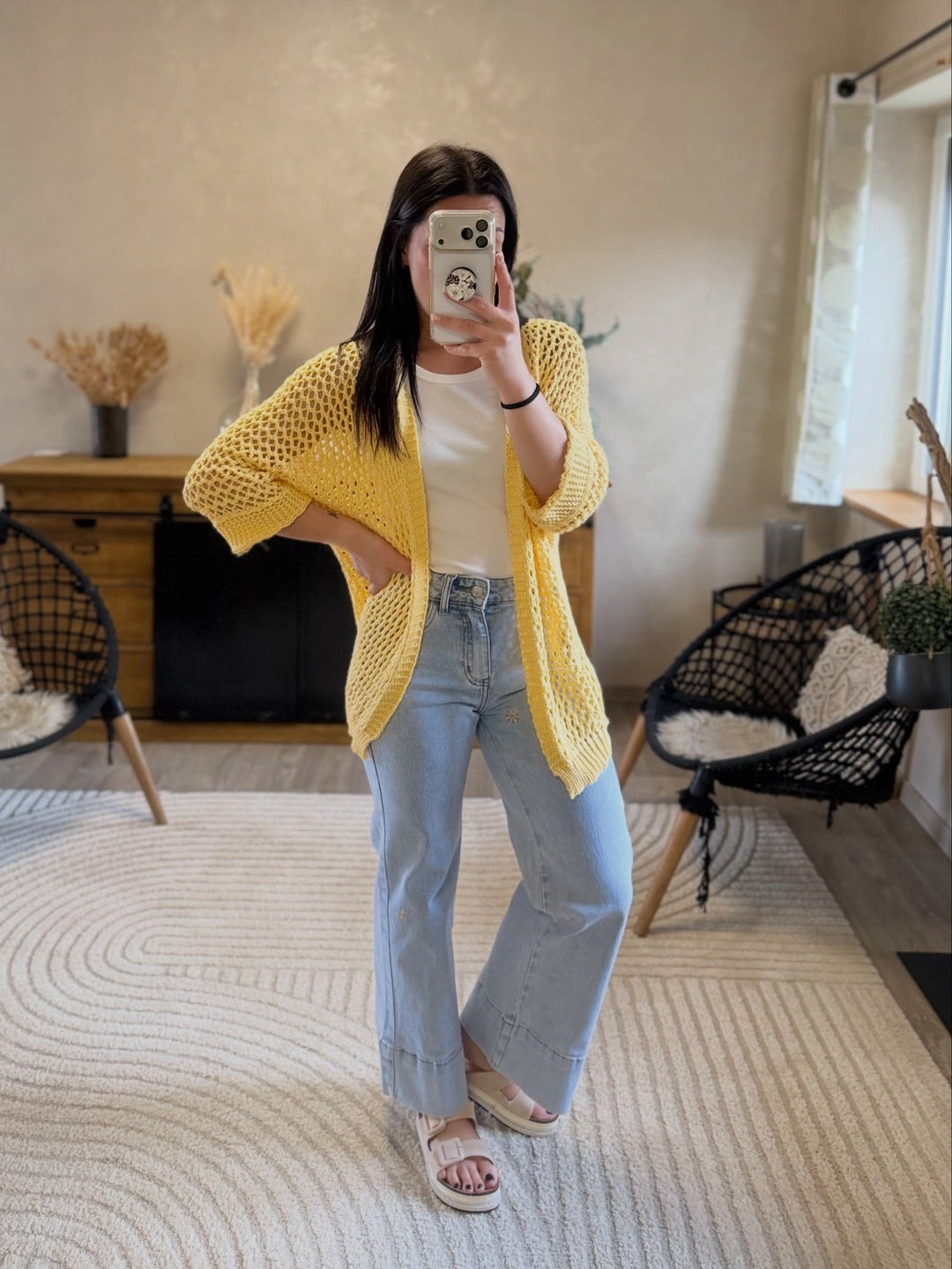 Gilet en maille Hecty jaune