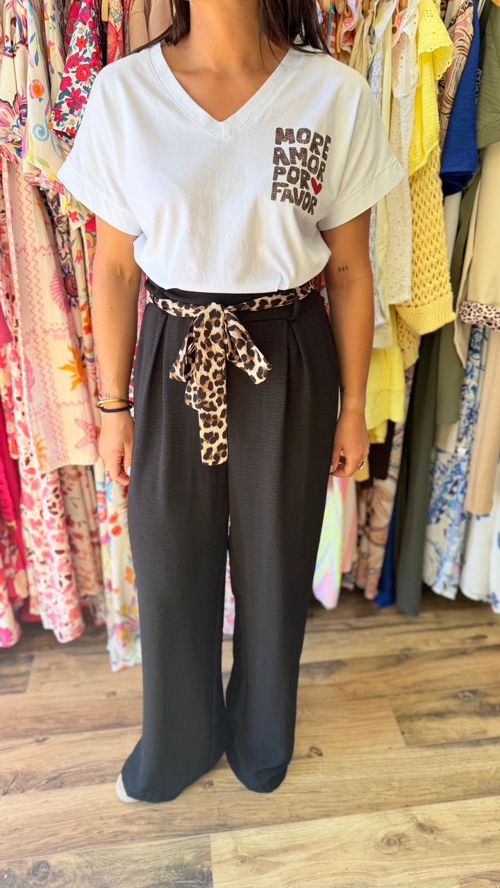 Pantalon Candice noir léopard