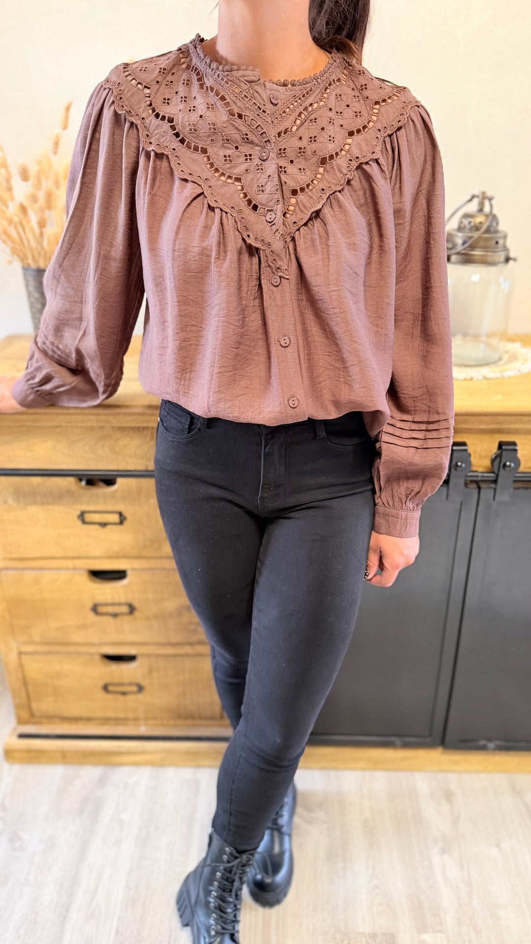 Chemise Fany marron CURVY