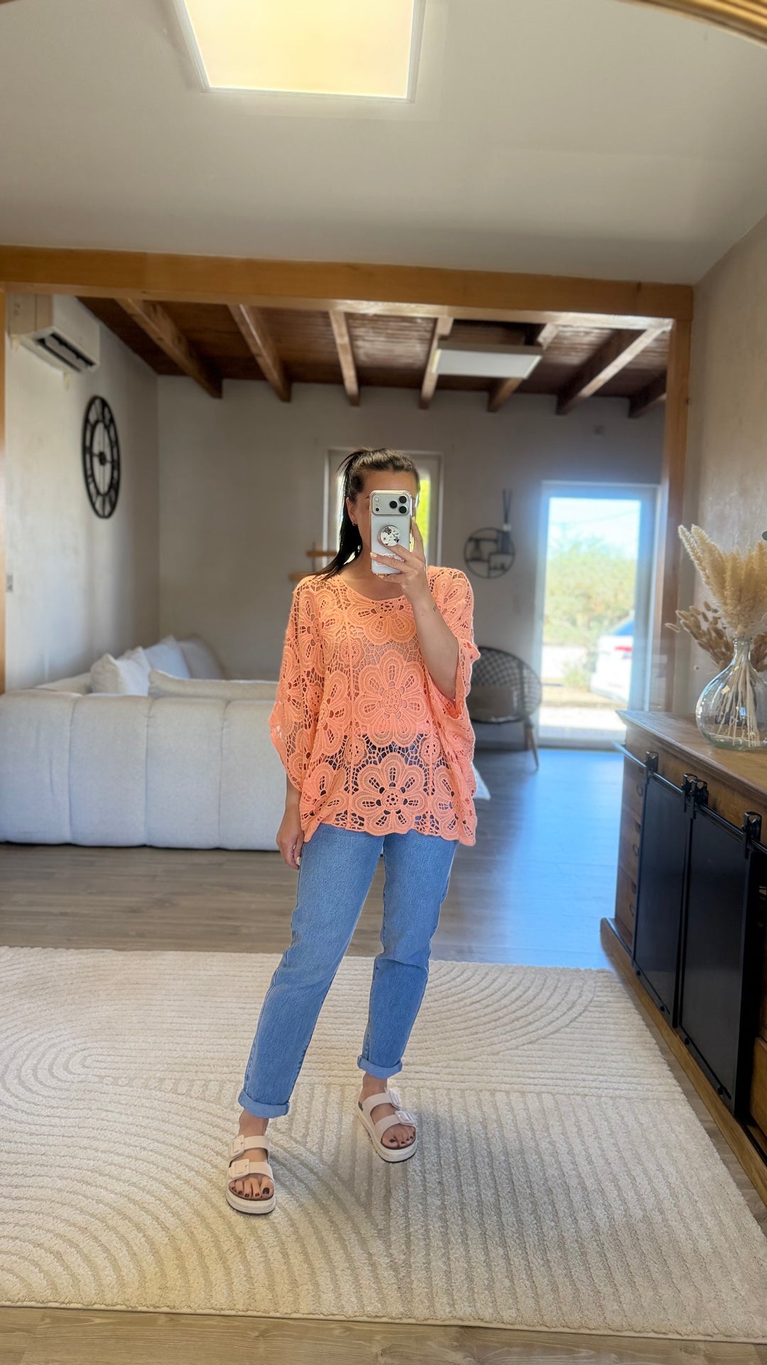 Top crochet orange