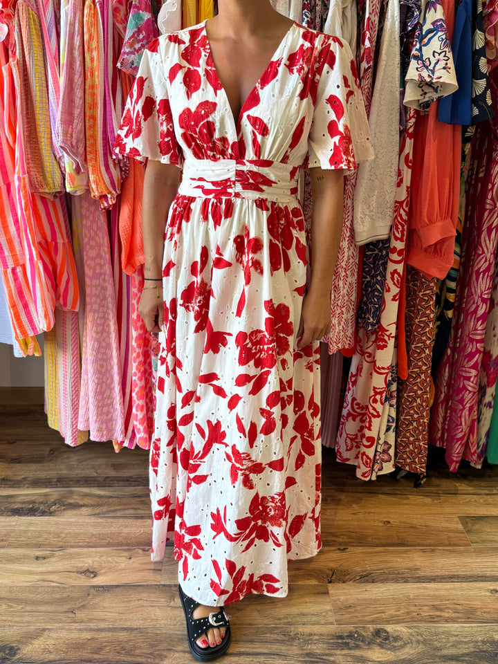 Robe longue Énira rouge