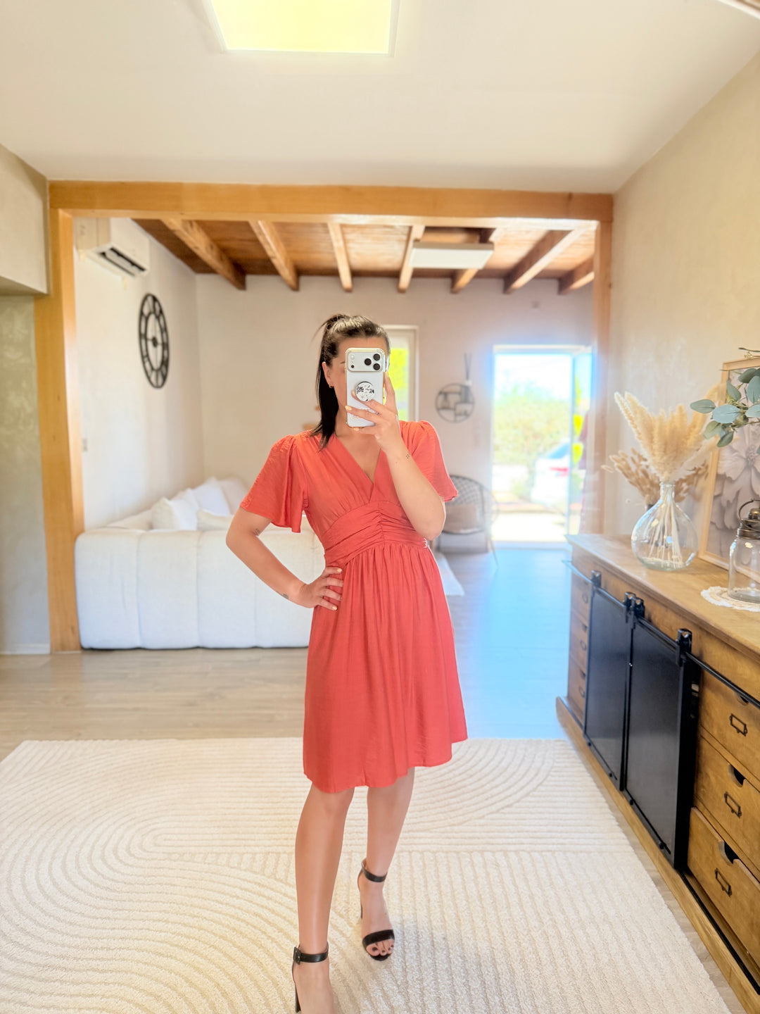 Robe Appo courte corail