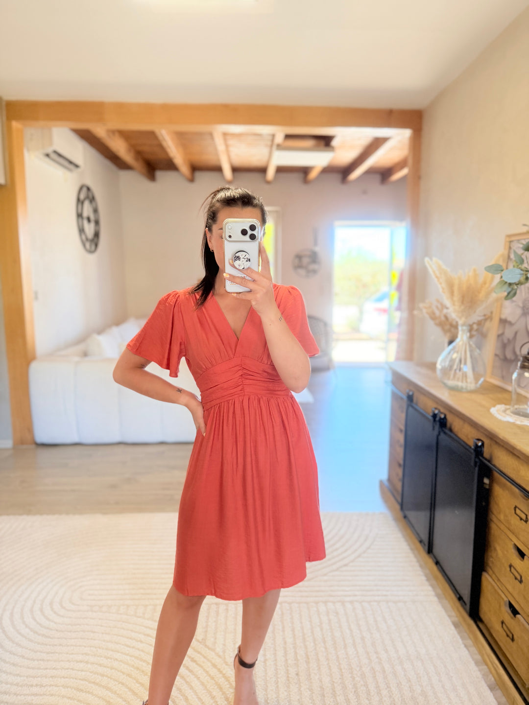 Robe Appo courte corail