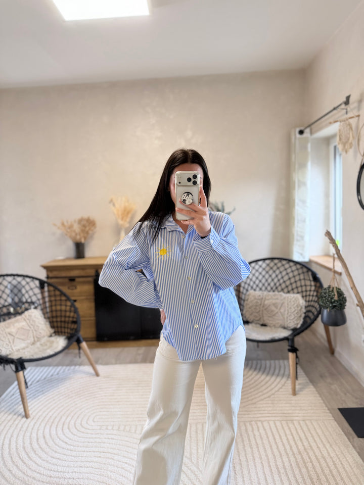 Chemise rayée saint tropez bleu