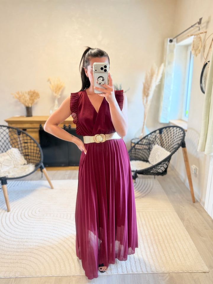 Robe longue Berenice bordeaux PRECOMMANDE