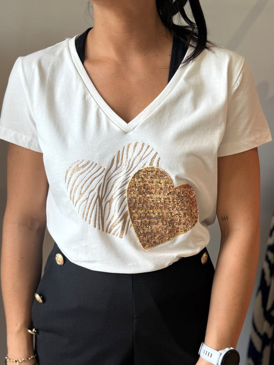 Teeshirt heart blanc