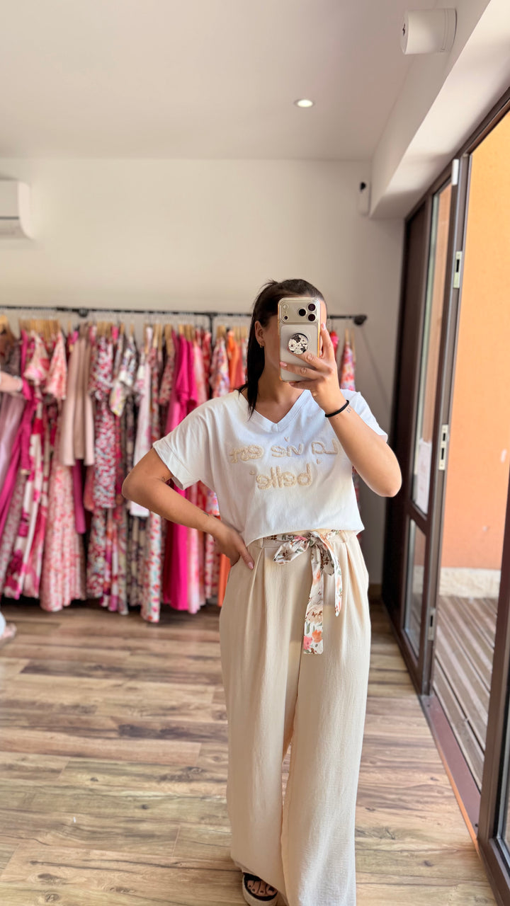 Pantalon Candice beige CURVY