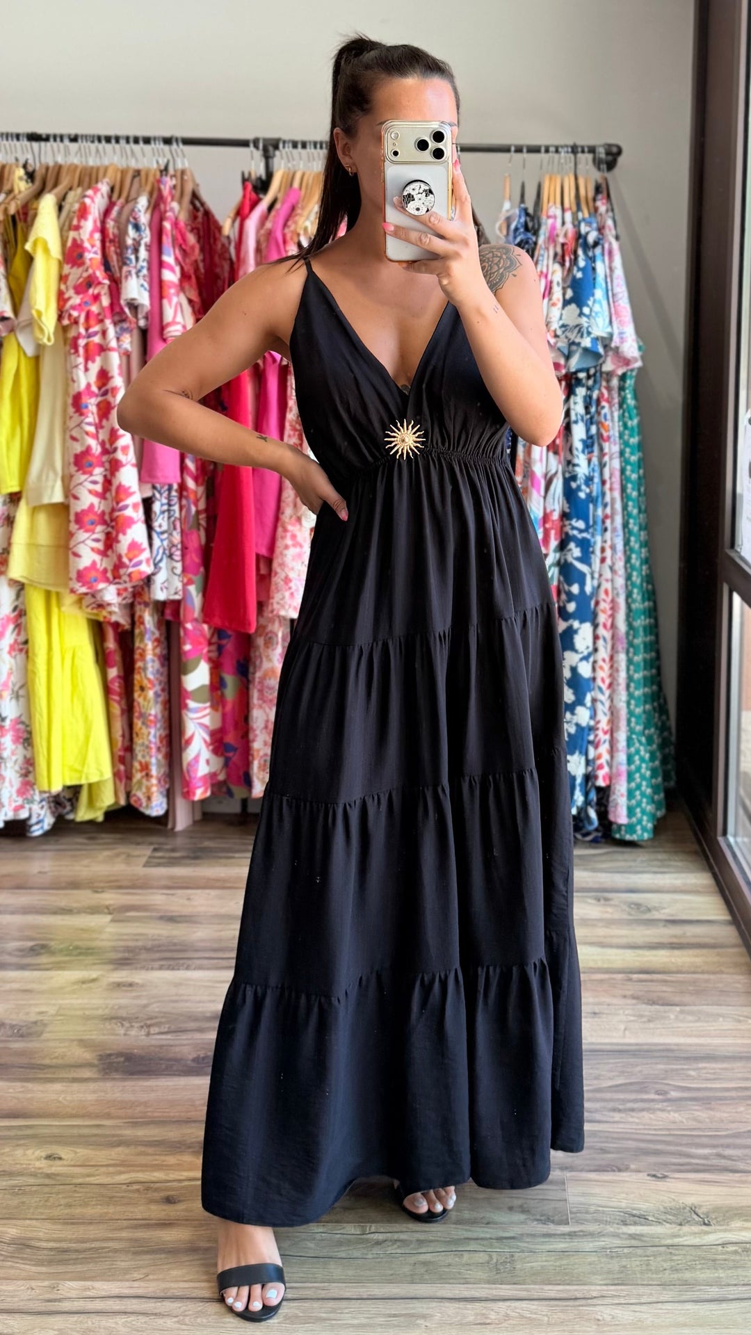 Robe longue Soleil noir