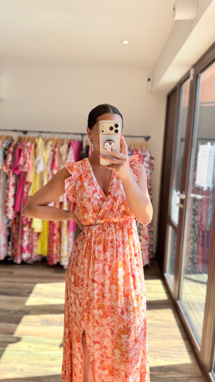 Robe longue Roman orange