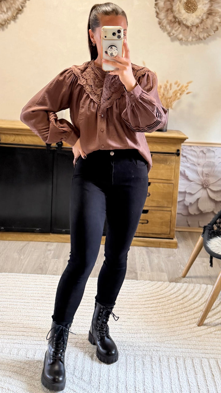 Chemise Fany marron CURVY