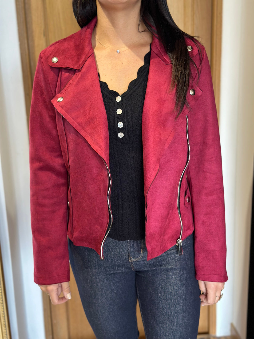 Perfecto Suedine Rouge Blouson En Suedine Perfecto Suédine Rouille