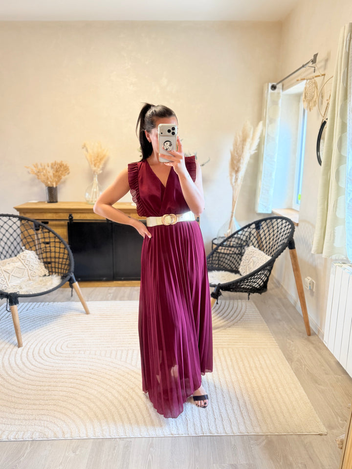 Robe longue Berenice bordeaux PRECOMMANDE