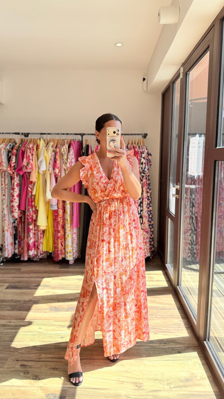 Robe longue Roman orange