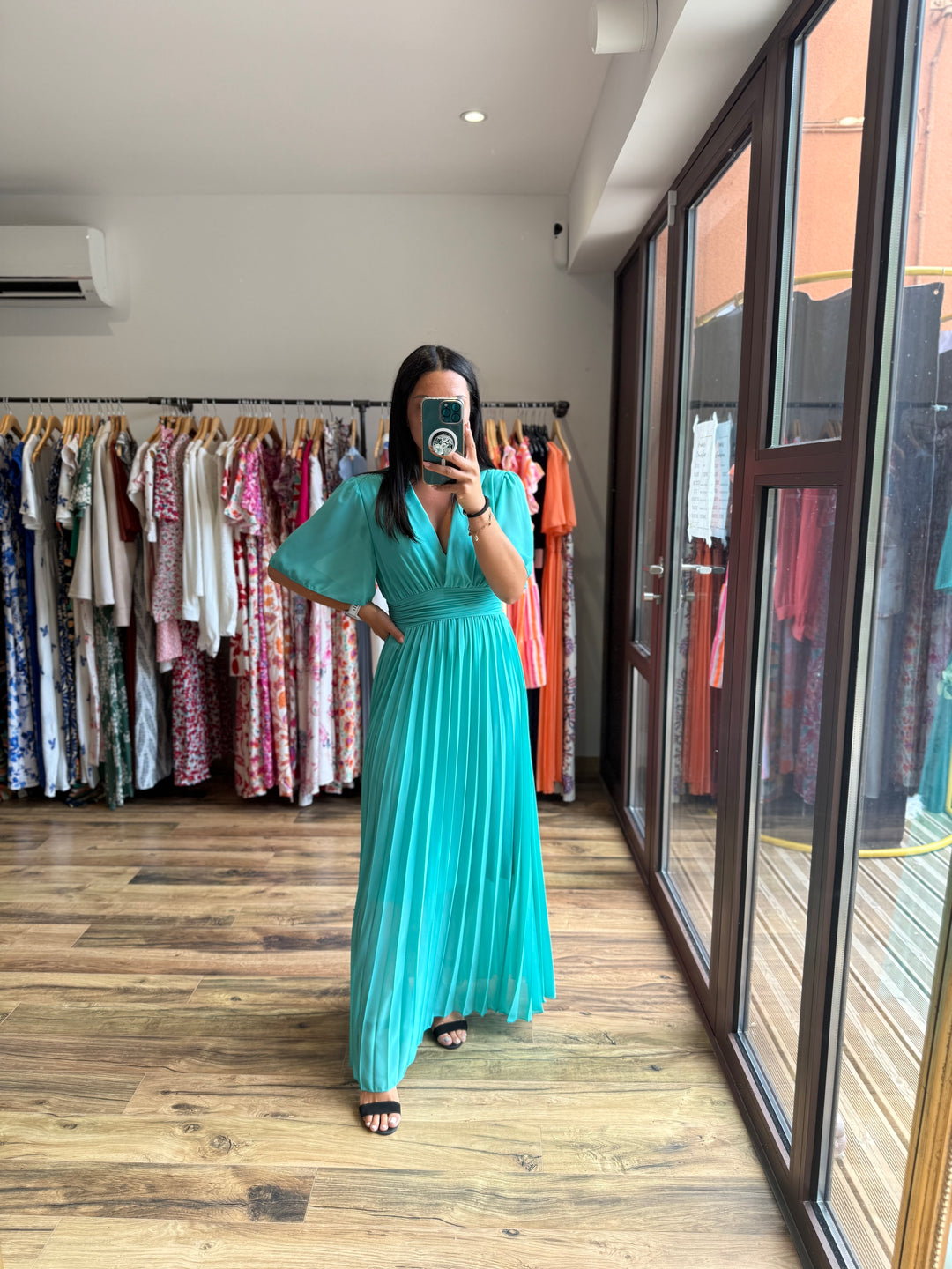 Robe Aglaé turquoise foncé