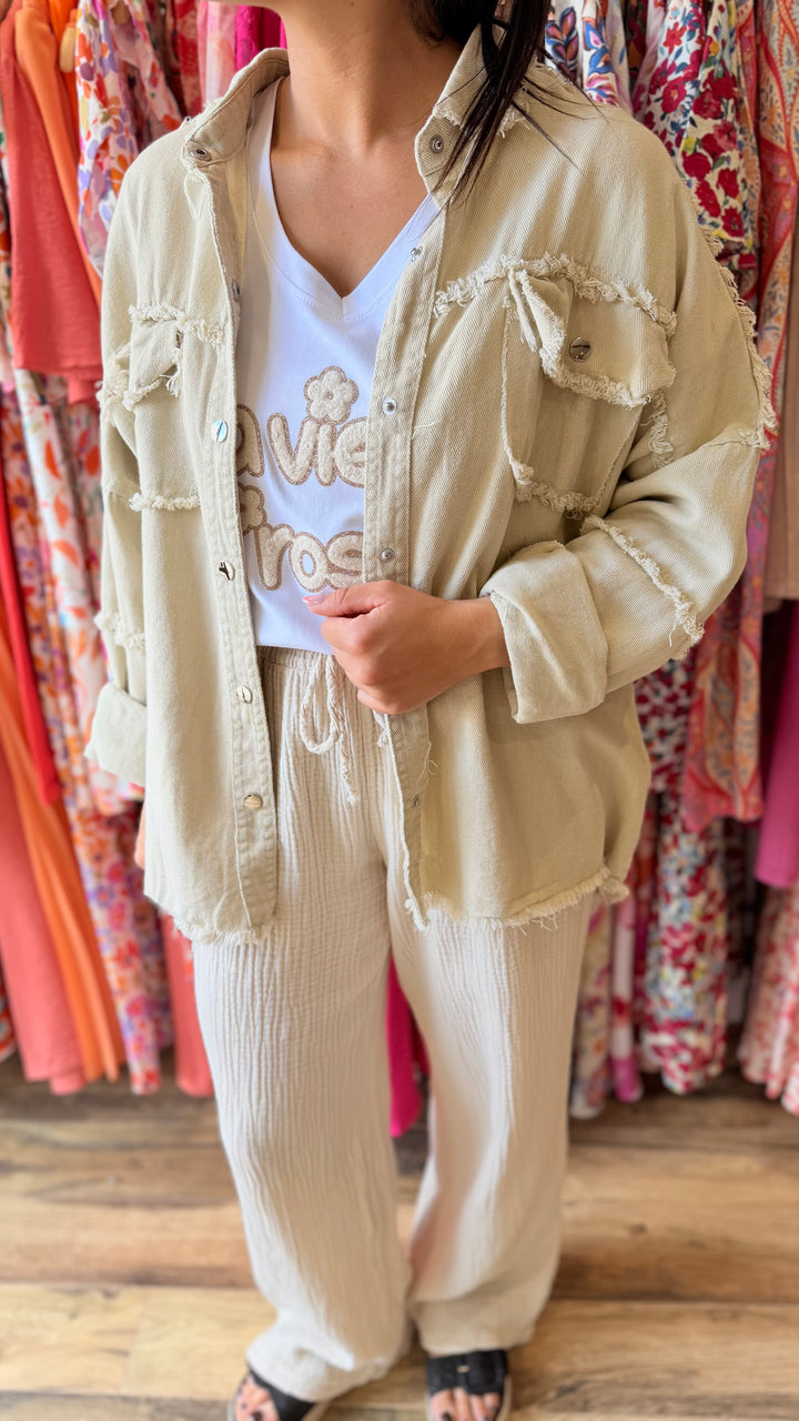 Teeshirt la vie en rose beige
