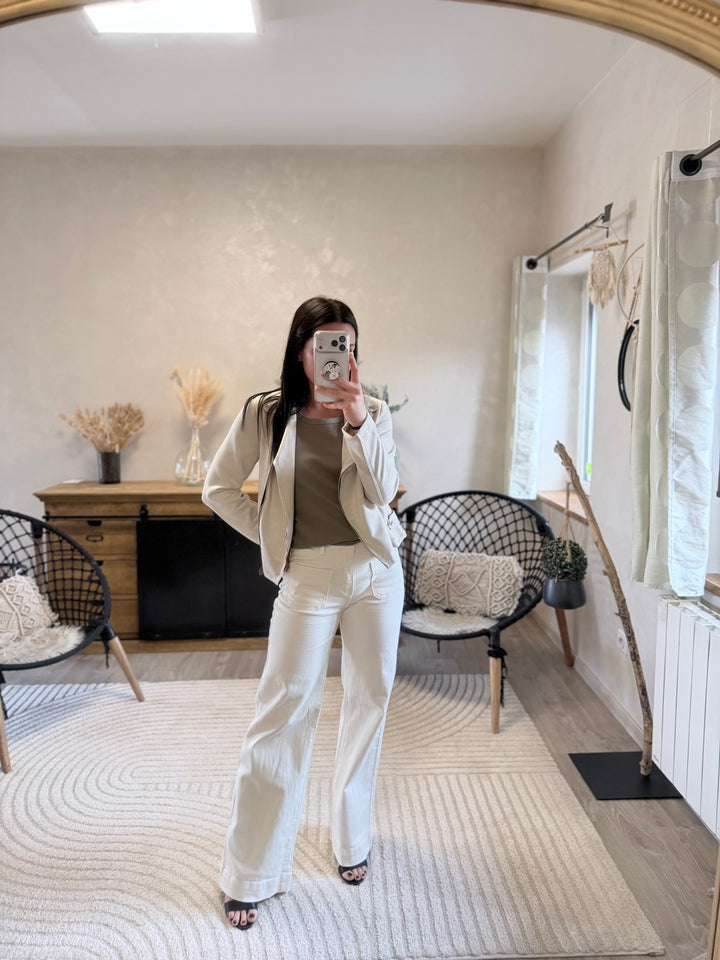 Veste suédine beige