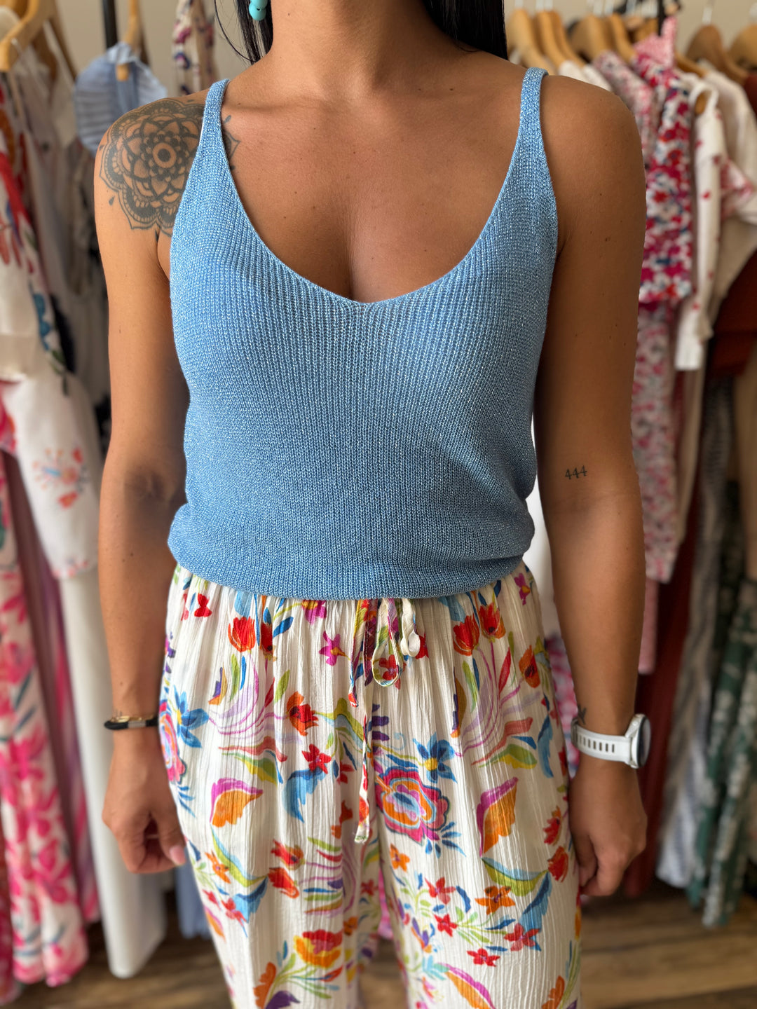 Top Afida bleu jean