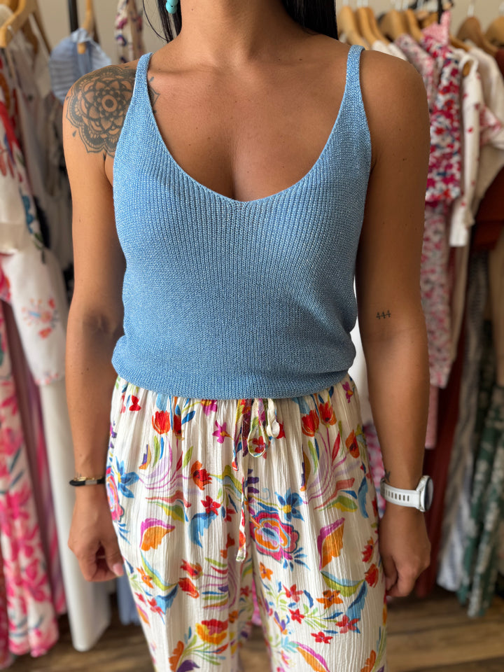 Top Afida bleu jean