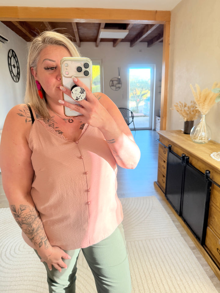 Top Hosa rose poudré CURVY
