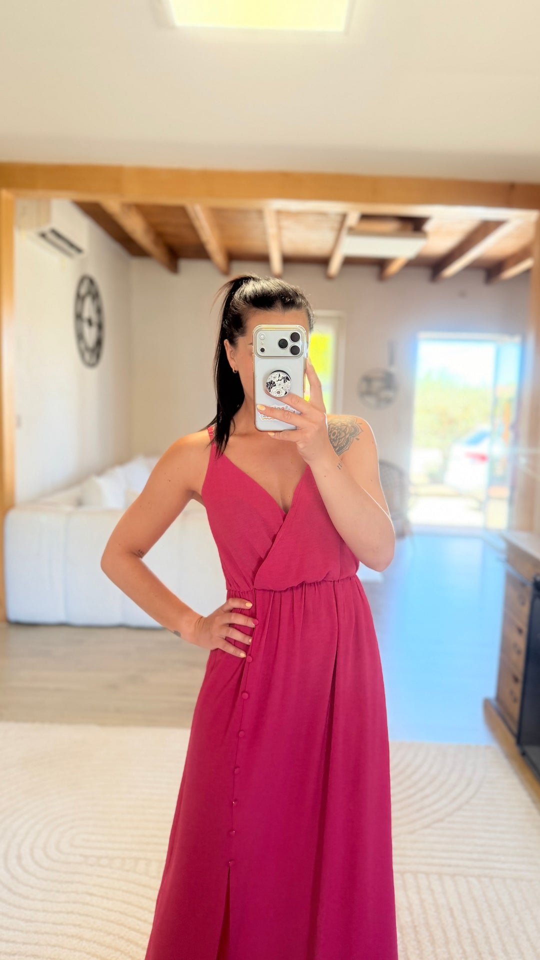 Robe longue Amanda rose