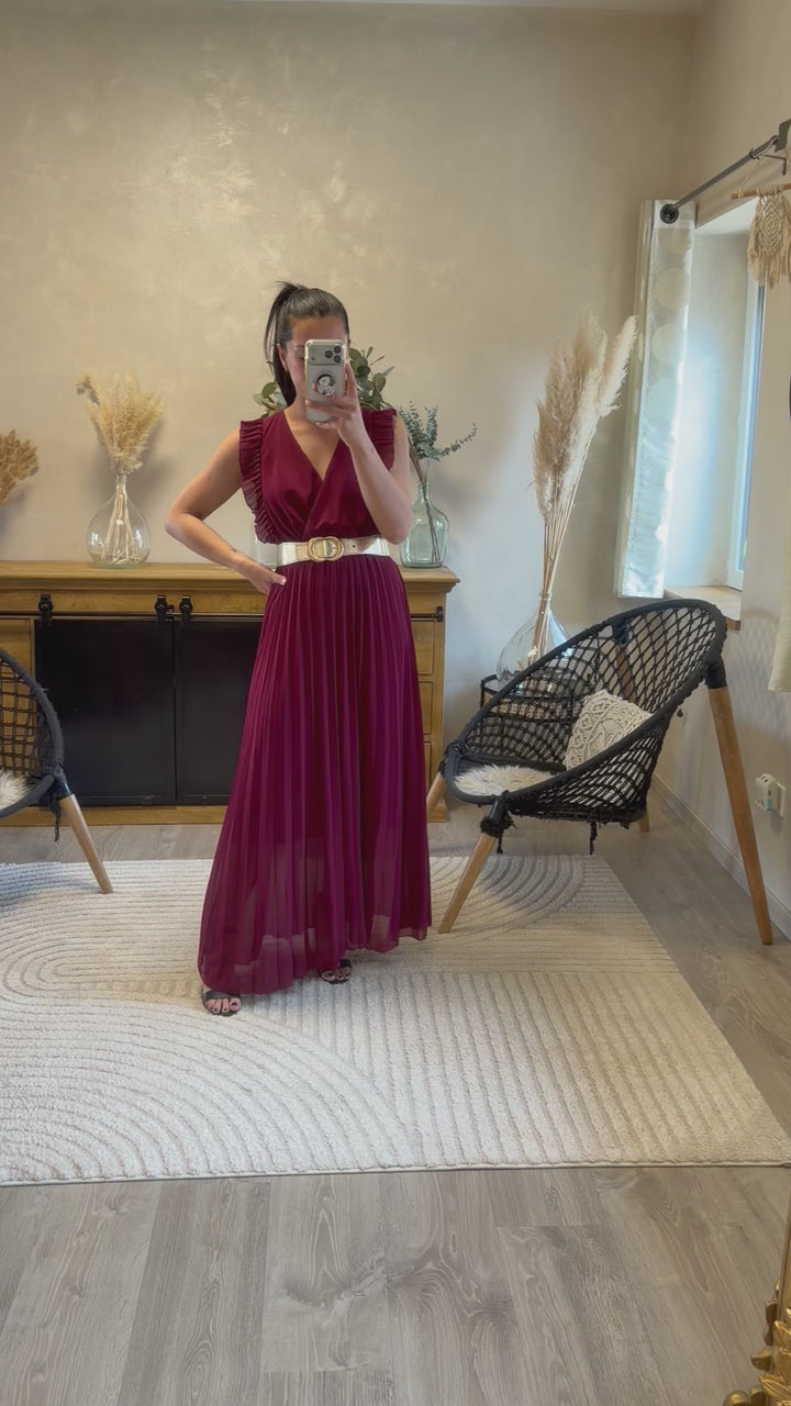 Robe longue Berenice bordeaux PRECOMMANDE